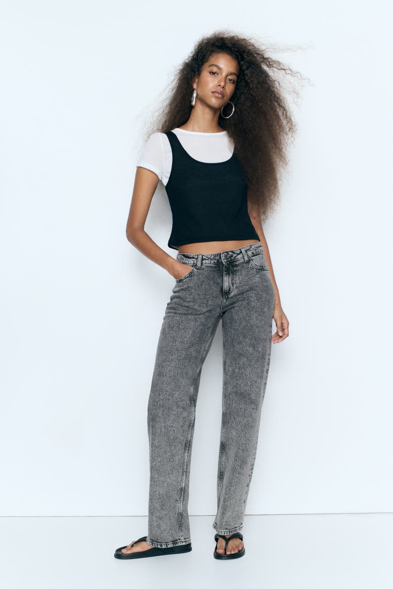 Slim Straight Regular-Waist Jeans, Alternate, color, Dark denim gray