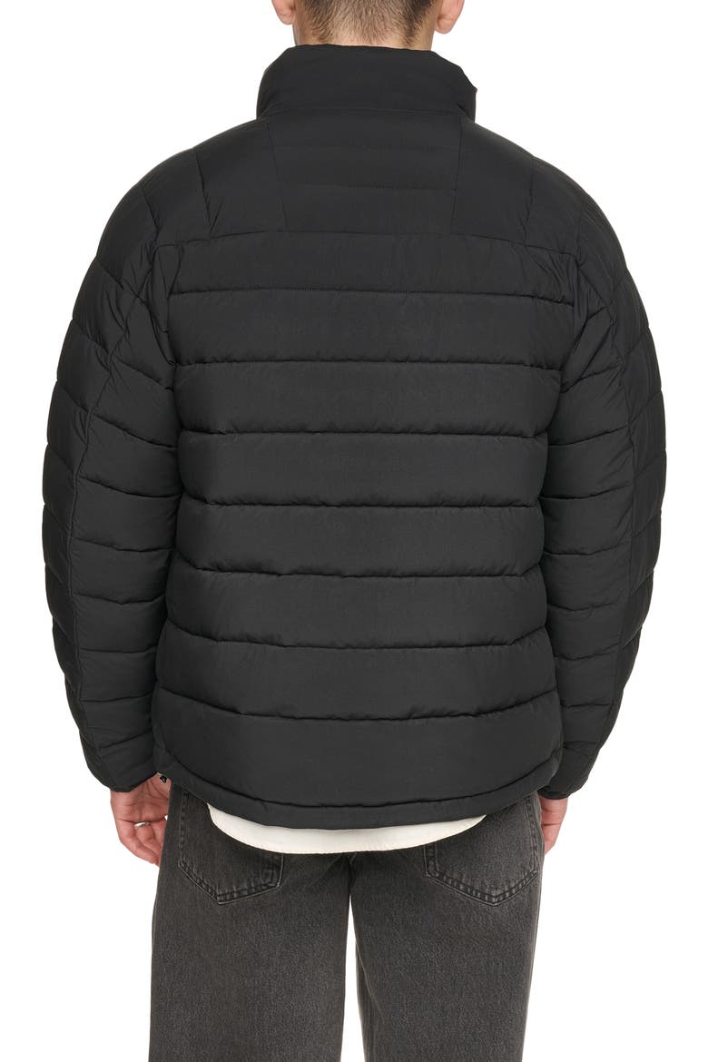Stand Collar Puffer Jacket, Alternate, color, BLACK