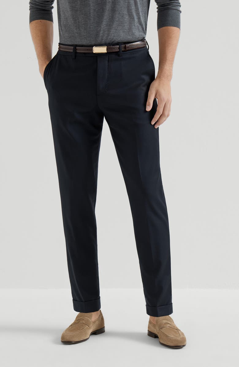 Brunello Cucinelli Virgin wool trousers, Alternate, color, Black