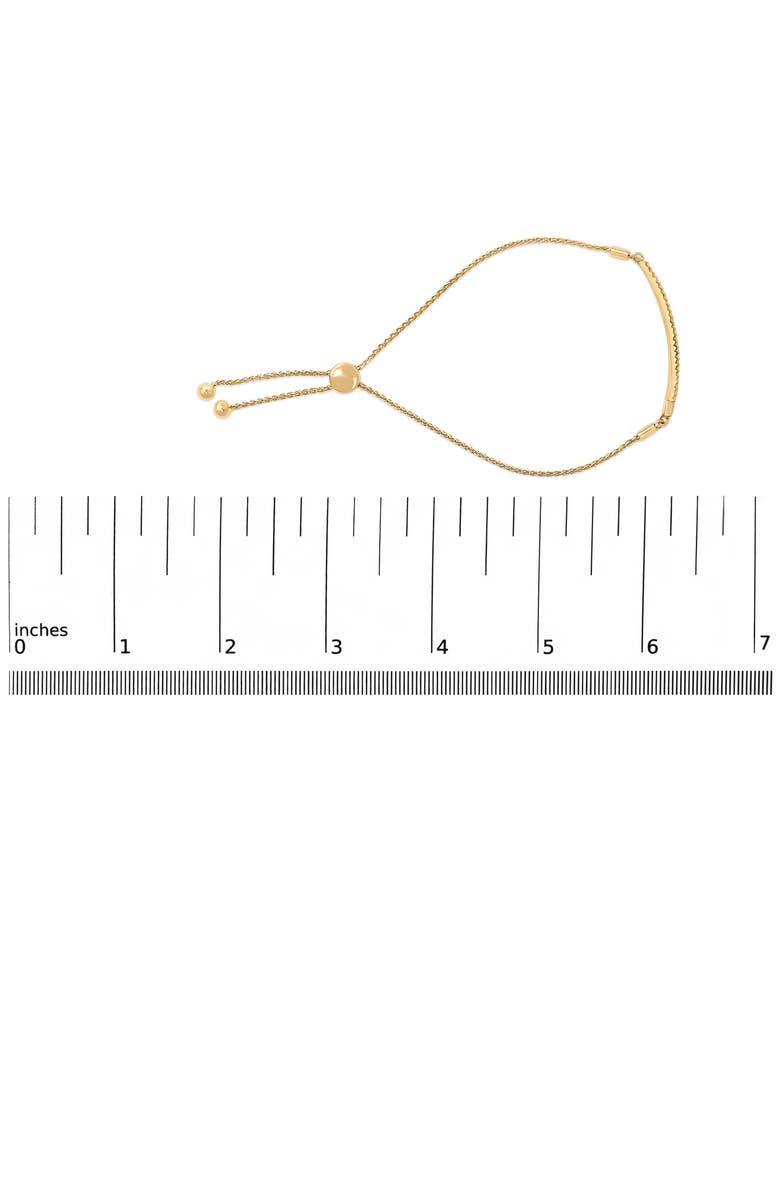 Haus of Brilliance 14K Yellow Gold Plated .925 Sterling Silver Diamond Accent Double Bar Bolo Bracelet, Alternate, color, Yellow