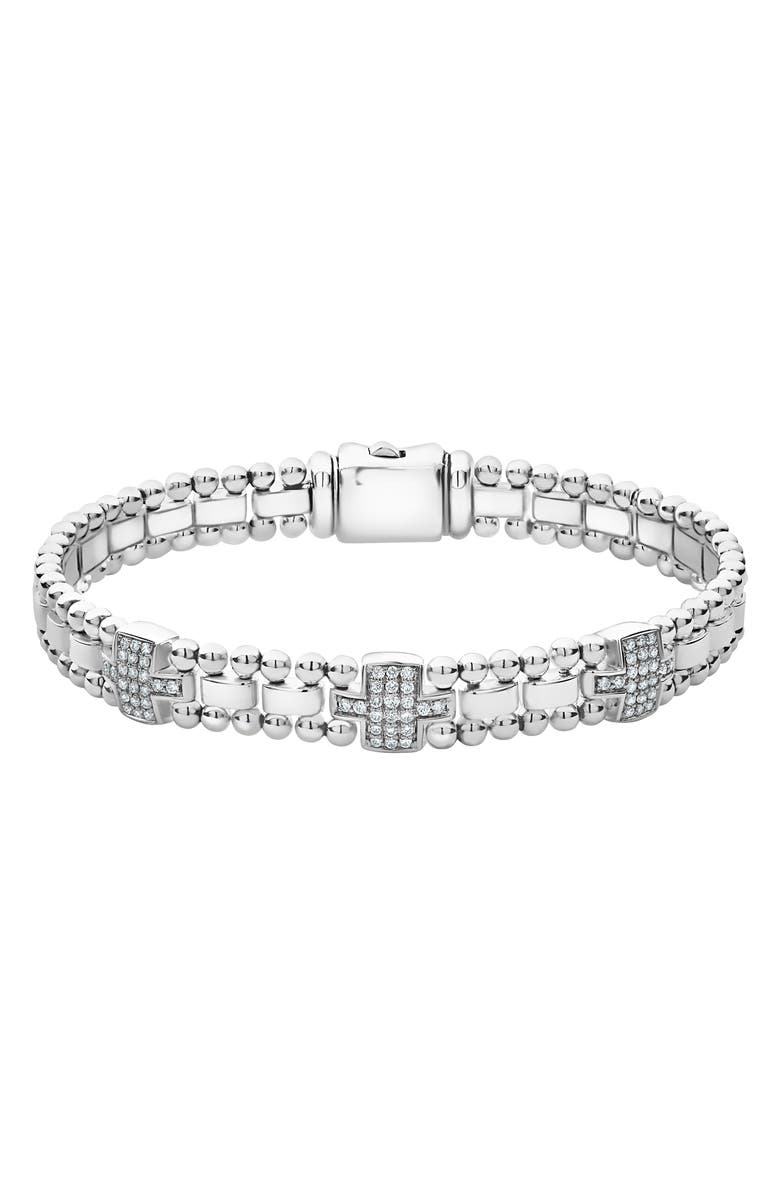 LAGOS Caviar Spark Diamond Station Bracelet, Main, color, 