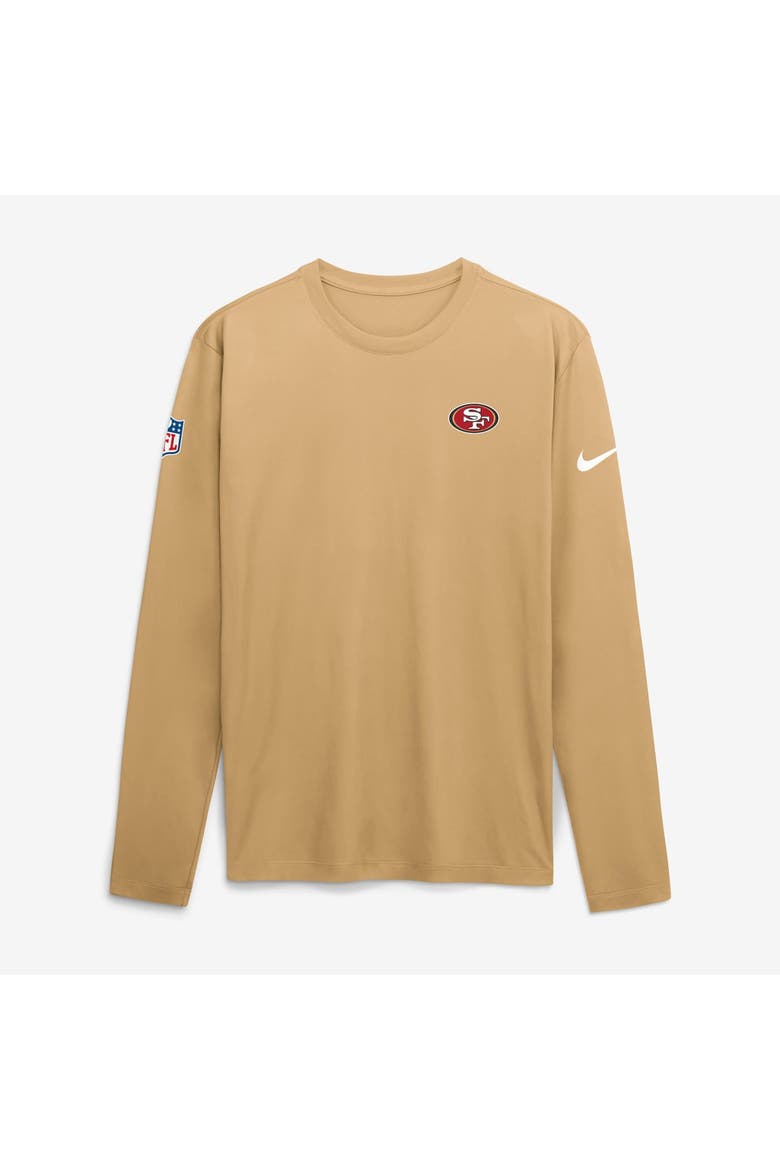 Men's Nike Gold San Francisco 49ers Sideline Small Logo Legend Dri-FIT Long Sleeve T-Shirt, Main, color, Gold