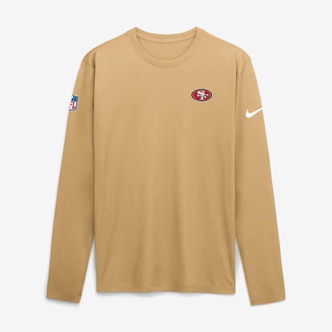 Men's Nike Gold San Francisco 49ers Sideline Small Logo Legend Dri-FIT Long Sleeve T-Shirt
