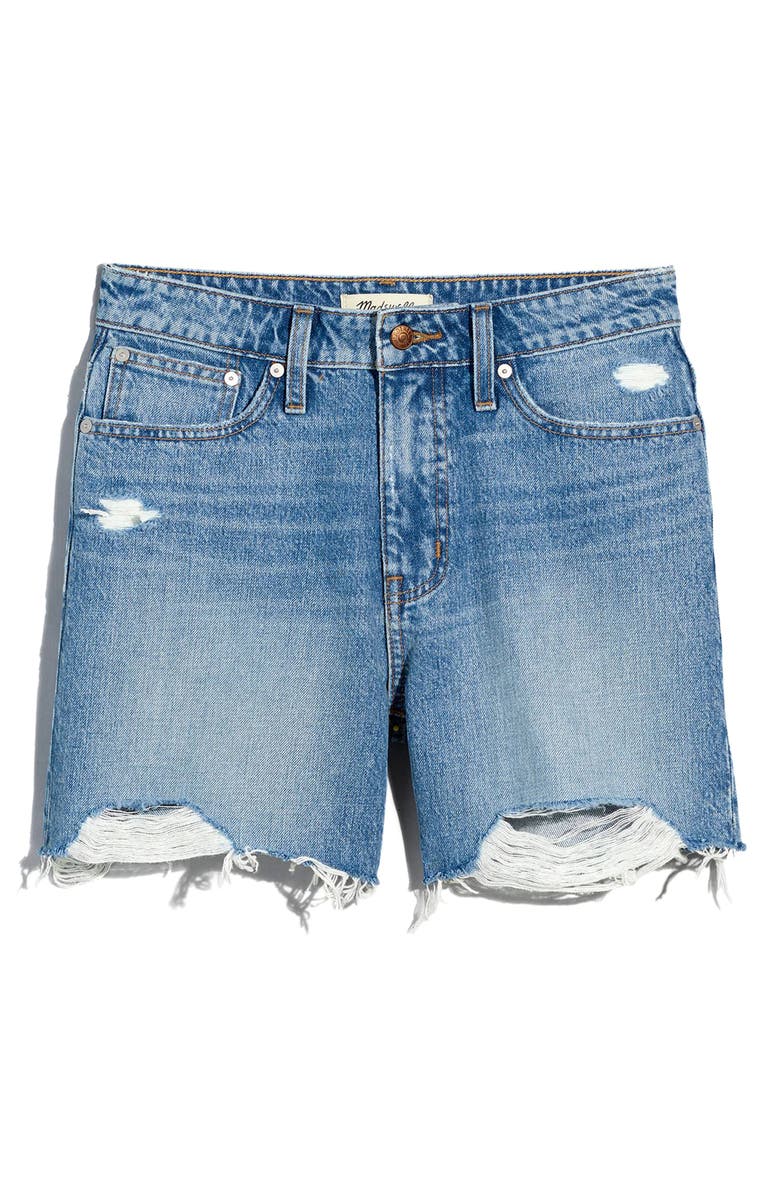 Madewell Curvy Relaxed Mid Length Denim Shorts, Main, color,