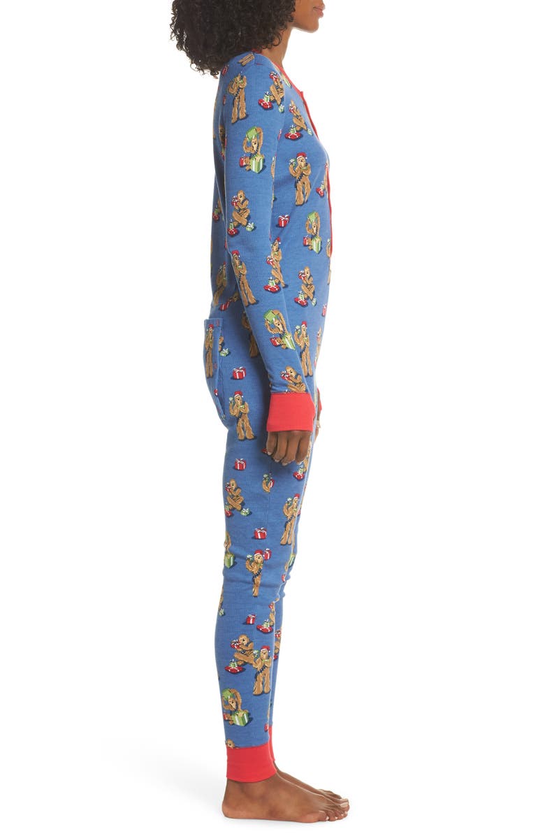 Munki Munki x Star Wars<sup>™</sup> Christmas Chewbacca One-Piece Pajamas, Alternate, color, 