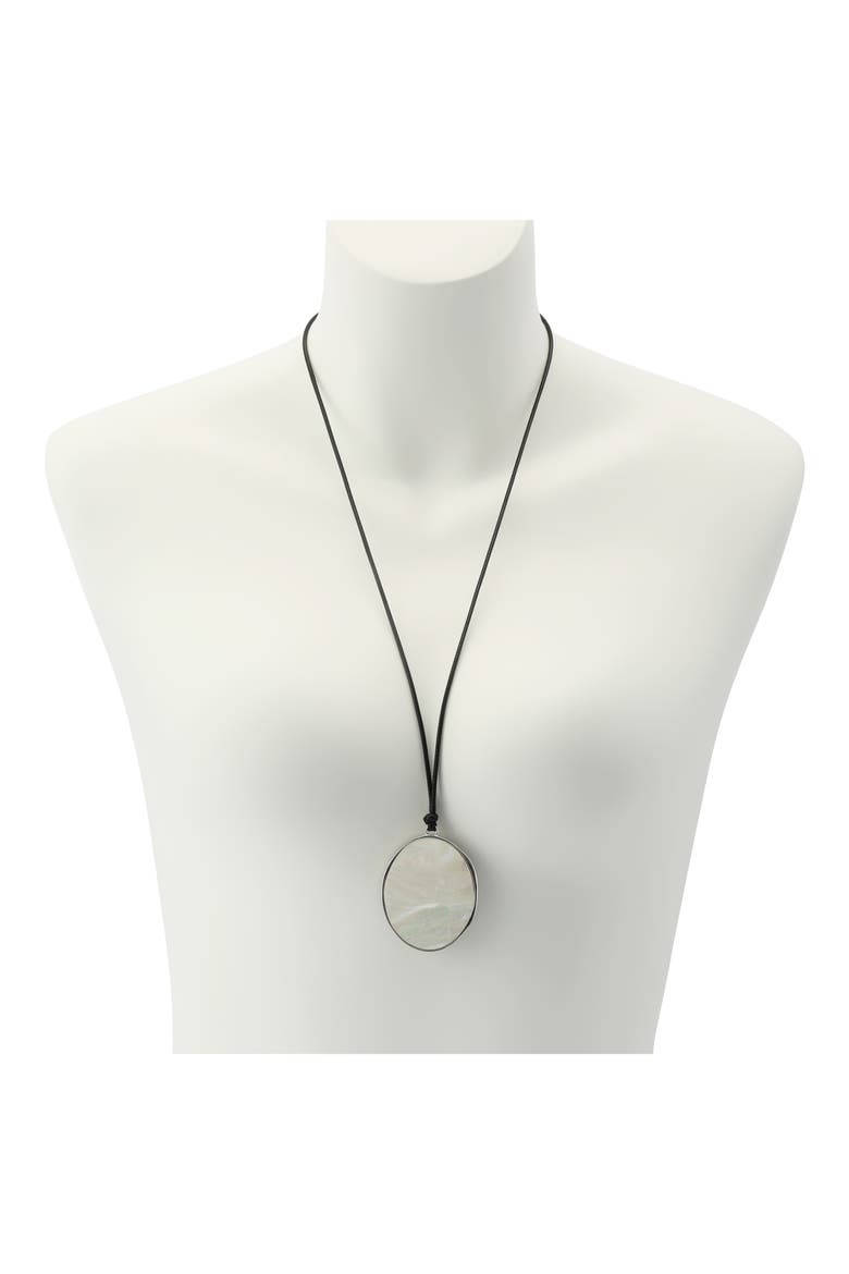 Mother of Pearl Reversible Cord Pendant Necklace, Alternate, color, MOTHER OF PEARL