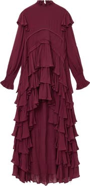 AllSaints Cavarly Ruffle Long Sleeve Maxi Dress