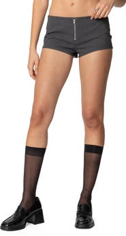 EDIKTED Allie Zip Up Micro Shorts