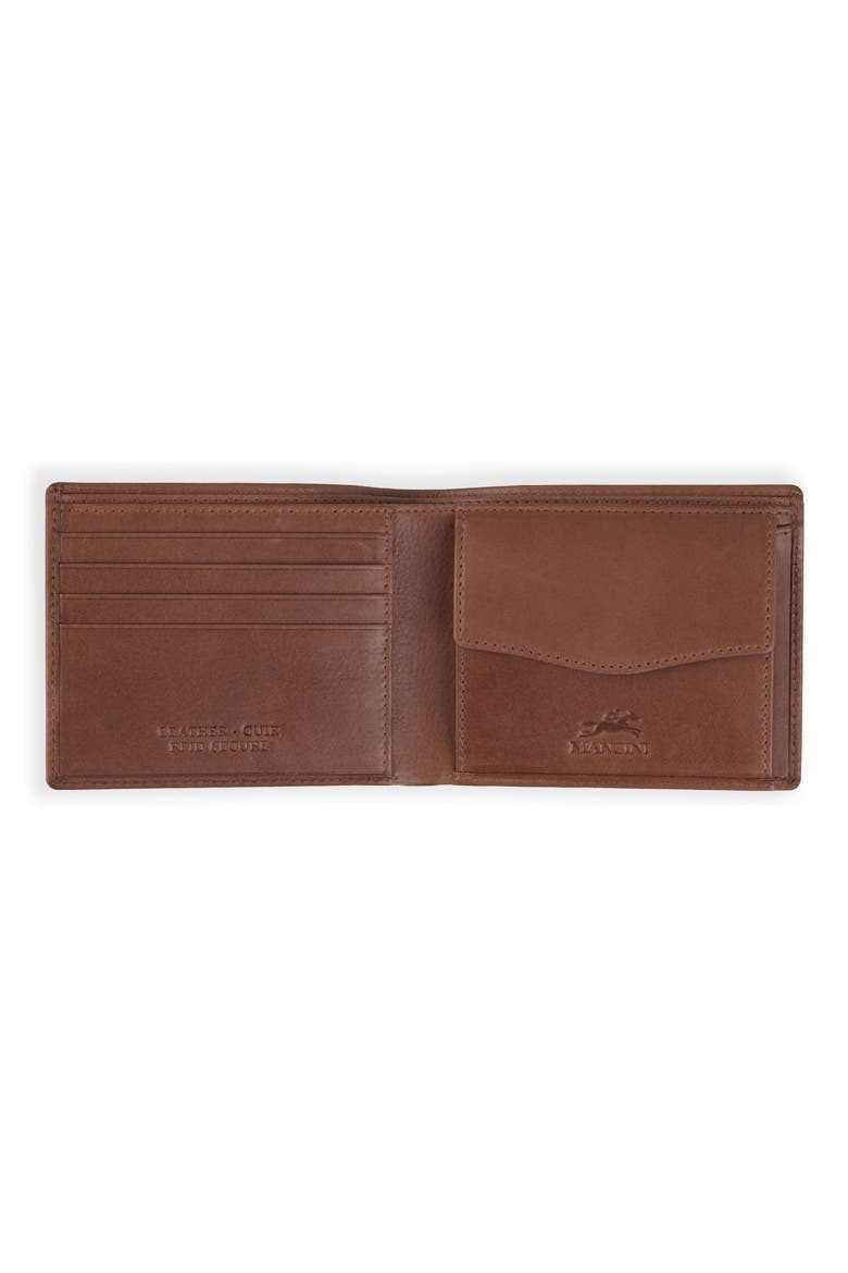 RFID Leather Billfold Wallet, Alternate, color, BROWN
