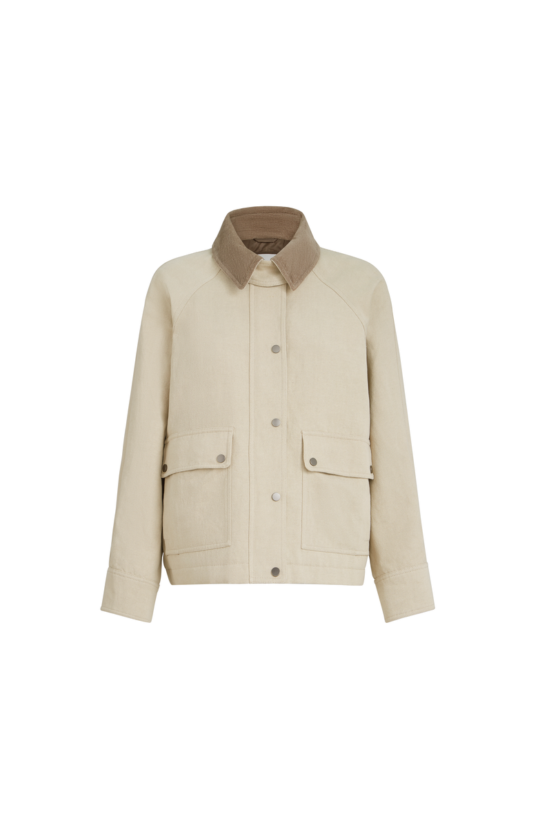 Brunello Cucinelli Canvas outerwear jacket, Alternate, color, Beige