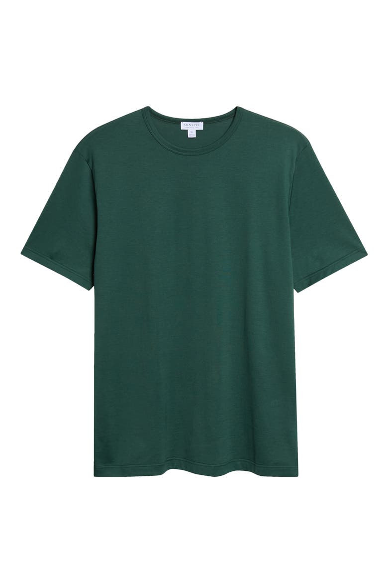 Cotton Crewneck T-Shirt, Alternate, color, FOREST