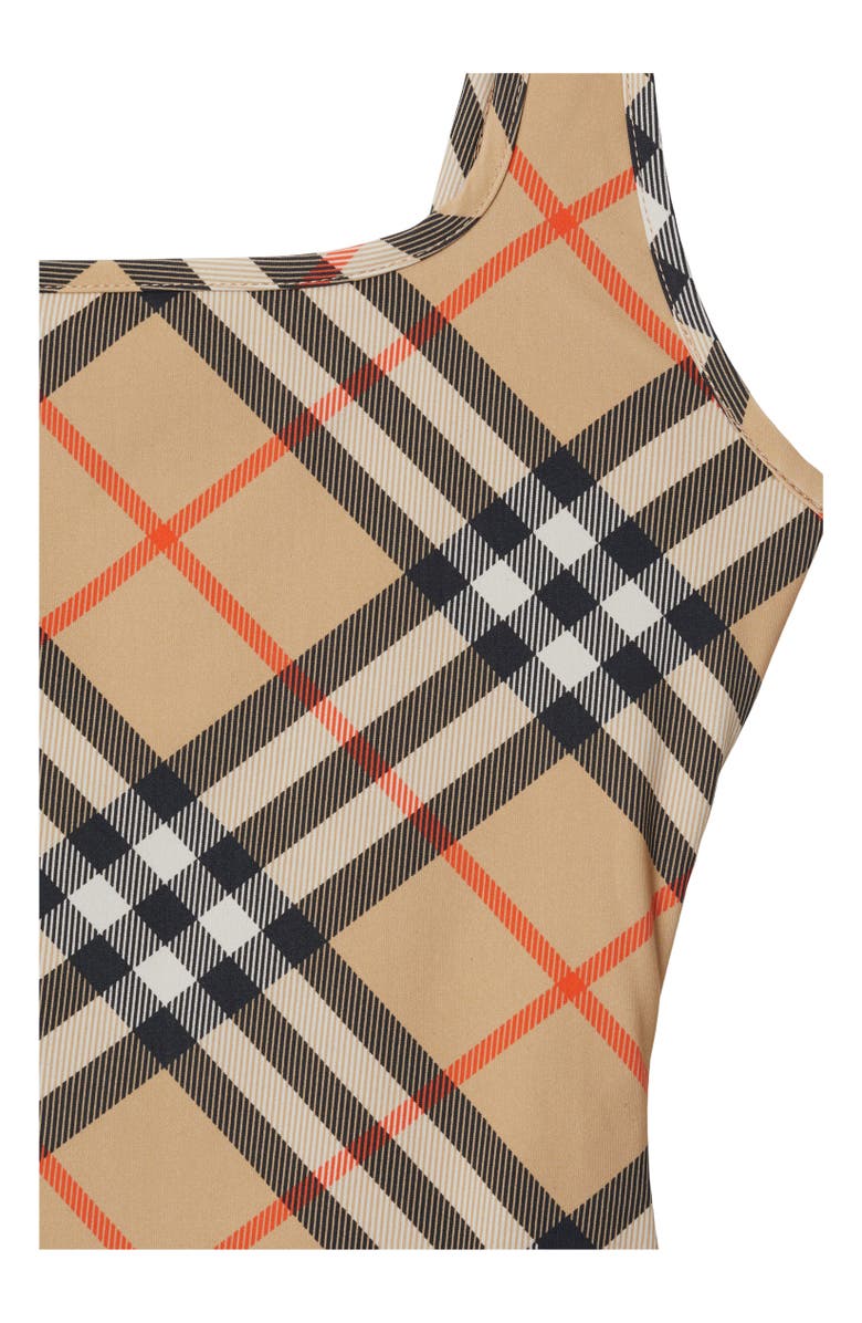 Burberry Check Swimsuit, Alternate, color, Sand