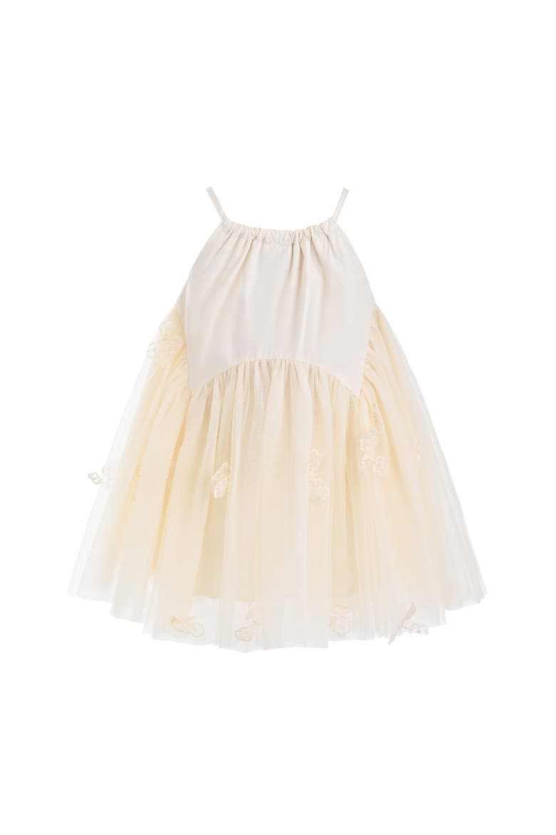 Mirelle Petal Flared Tulle Dress, Main, color, Beige
