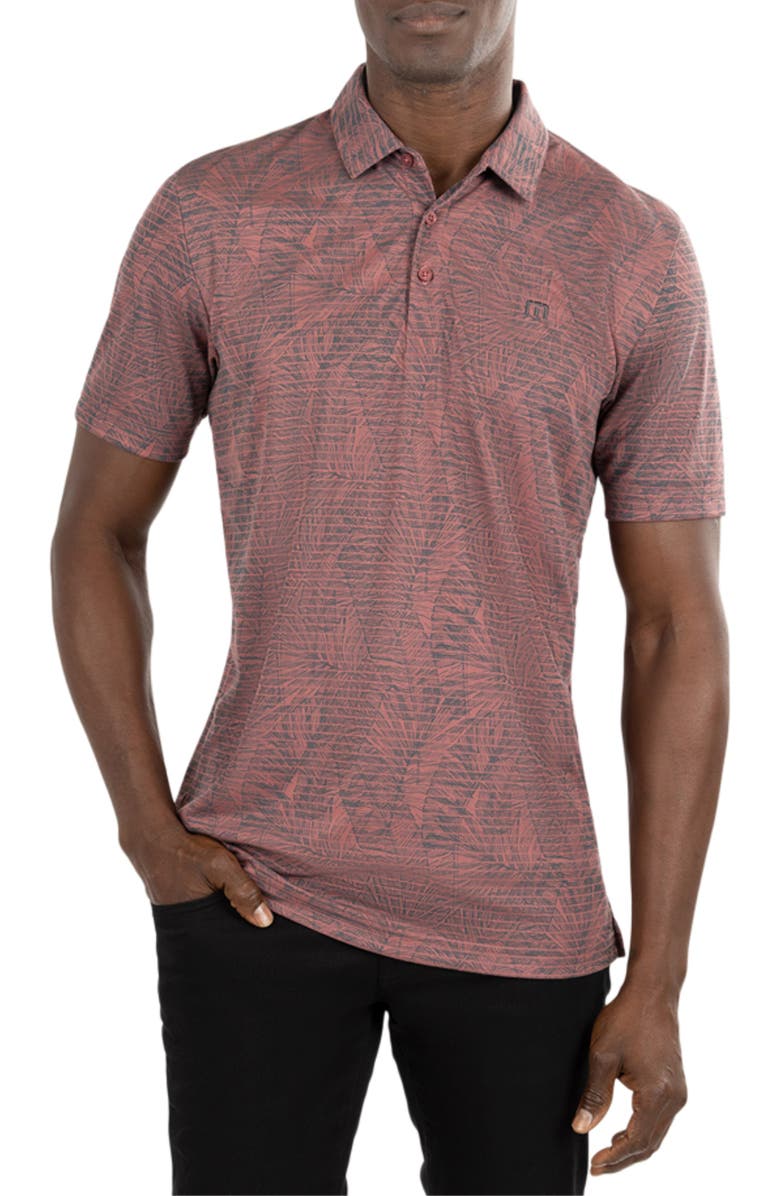 TravisMathew Moonrise Print Long Sleeve Polo, Main, color, 