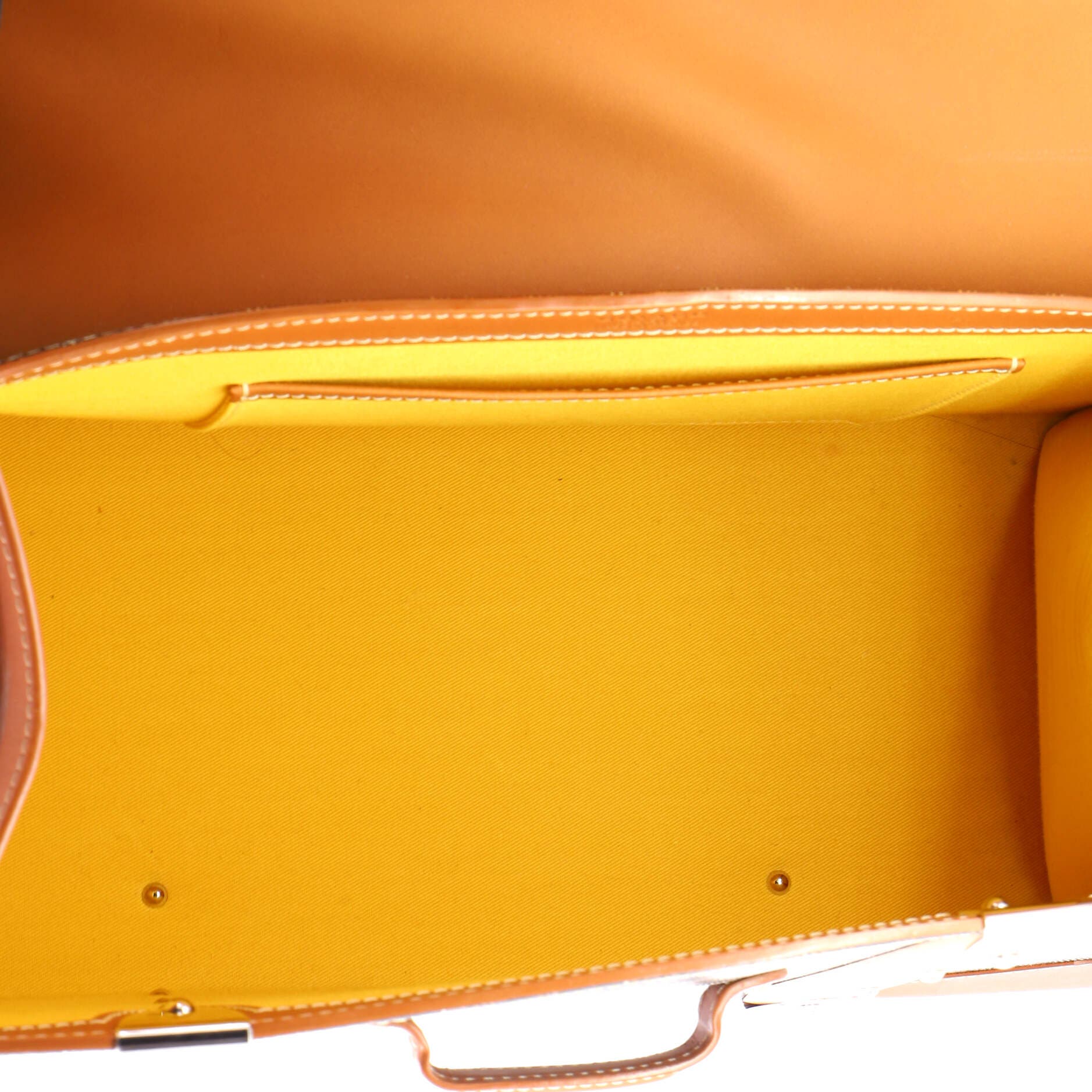 Pre-Owned Goyard Saigon Top Handle Bag Coated Canvas with Leather MM, Alternate, color, Brown