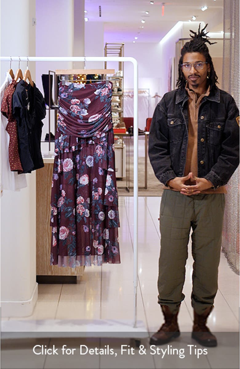 Zarin Floral High-Low Mesh Skirt, sales video thumbnail