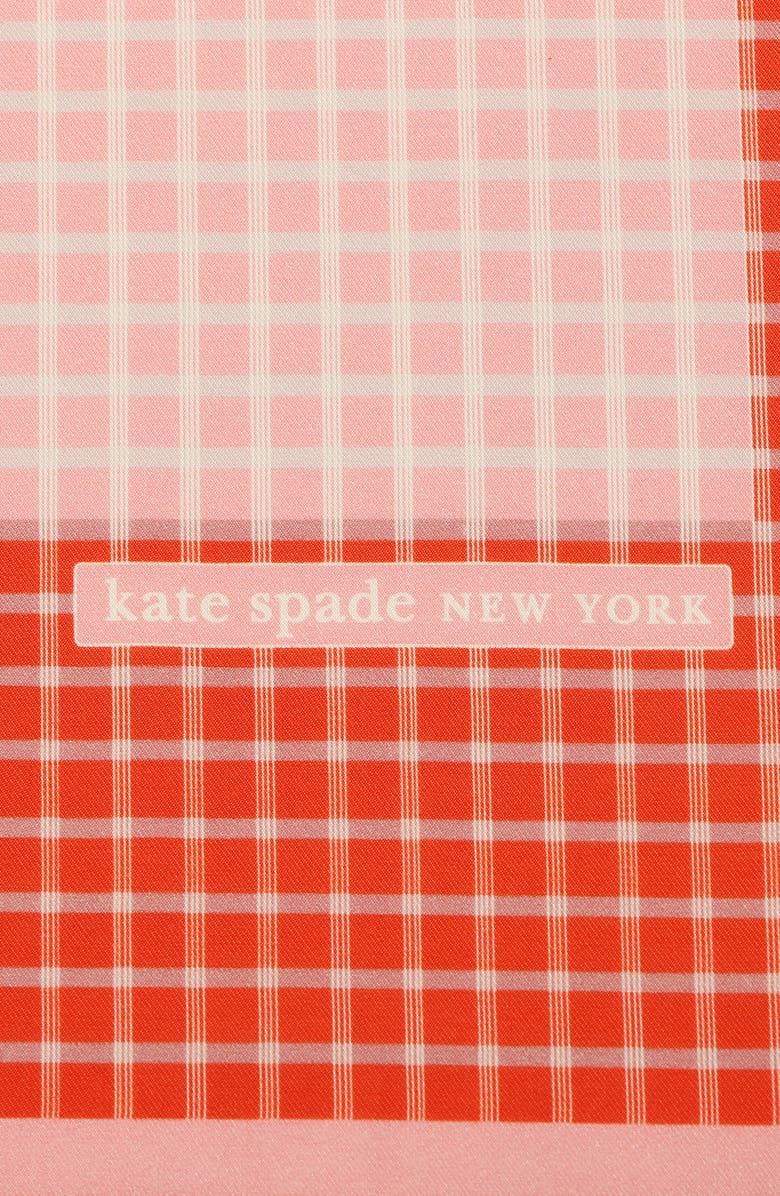 Kate Spade New York petite windowpane check square cotton & silk bandana, Alternate, color,