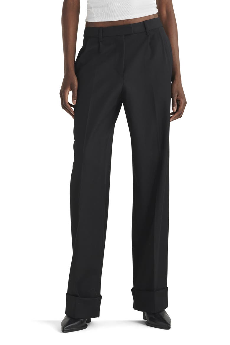 Marianne Virgin Wool Straight Leg Pants, Main, color, BLACK