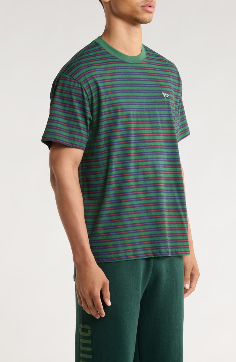 Quiet Golf Squints Stripe Cotton T-Shirt, Alternate, color, Forest