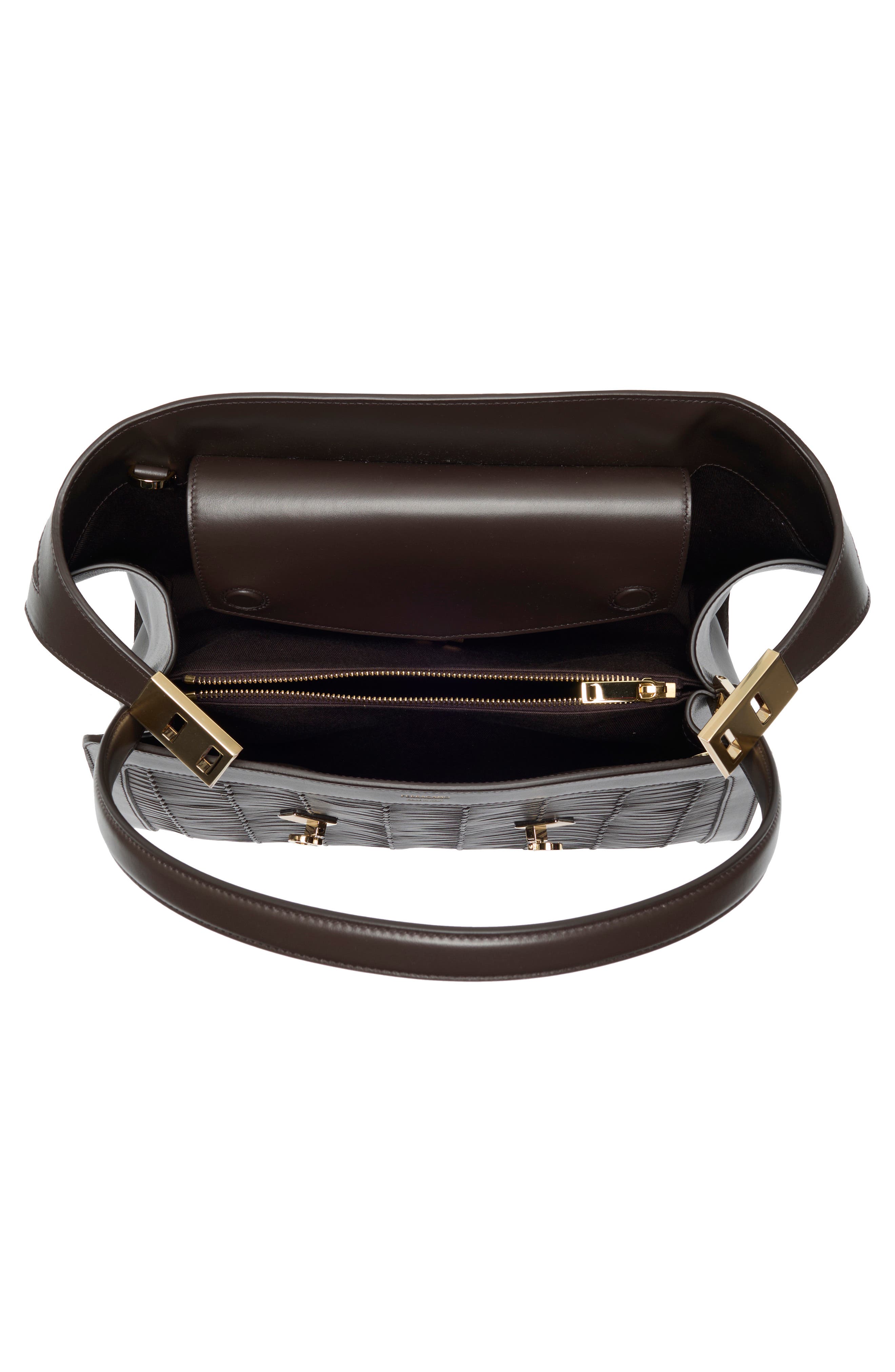 FERRAGAMO Medium Hug Soft Woven Leather Shoulder Bag, Alternate, color, Testa Di Moro