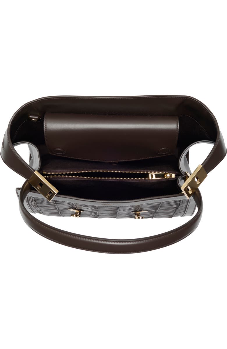 FERRAGAMO Medium Hug Soft Woven Leather Shoulder Bag, Alternate, color, Testa Di Moro