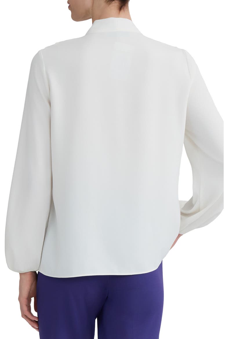 Ruffle Tie Neck Top, Alternate, color, VANILLA ICE