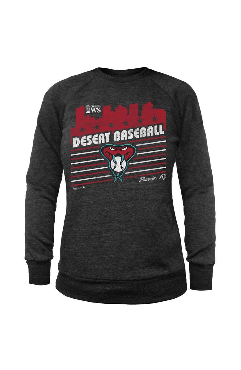 Majestic Threads Women's Majestic Threads  Black Arizona Diamondbacks 2023 World Series Local Lines Tri-Blend Pullover Sweatshirt, Alternate, color, 