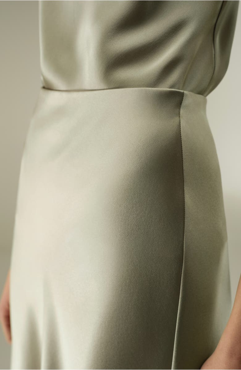 Lilysilk Women's Double-Faced Silk Charmeuse Maxi Skirt, Alternate, color, Artichoke
