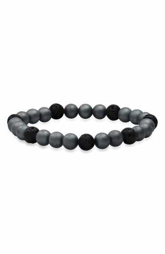 Men's Hematite & Lava Bead Bracelet