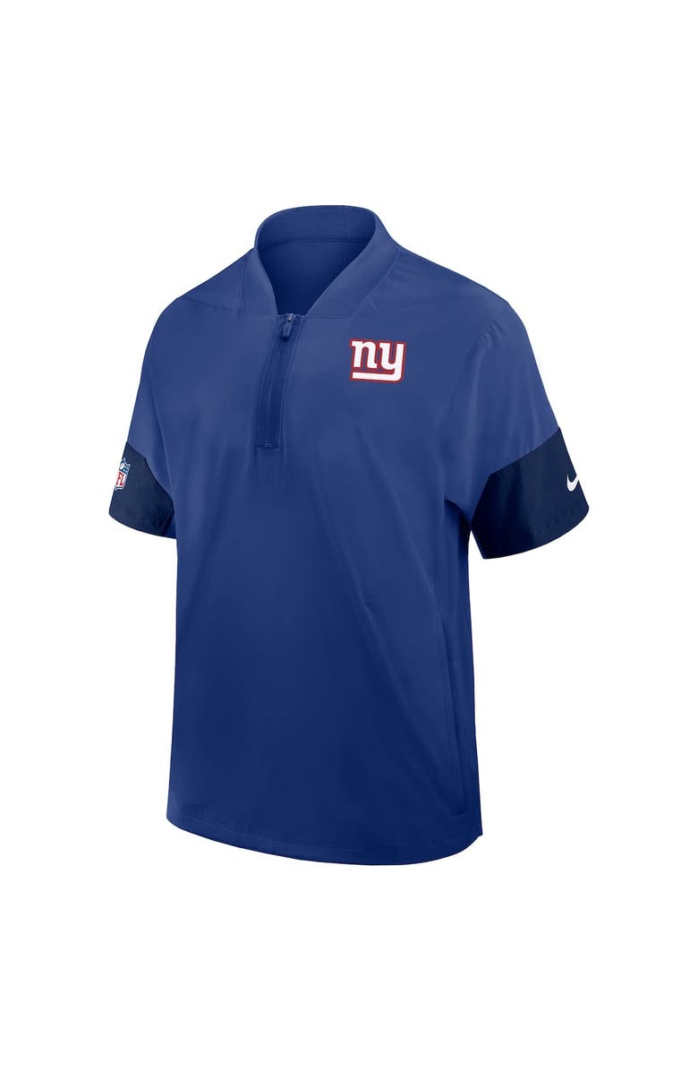 Nike Men's Nike Royal New York Giants Sideline Short Sleeve Quarter-Zip Coach Jacket, Alternate, color, Royal