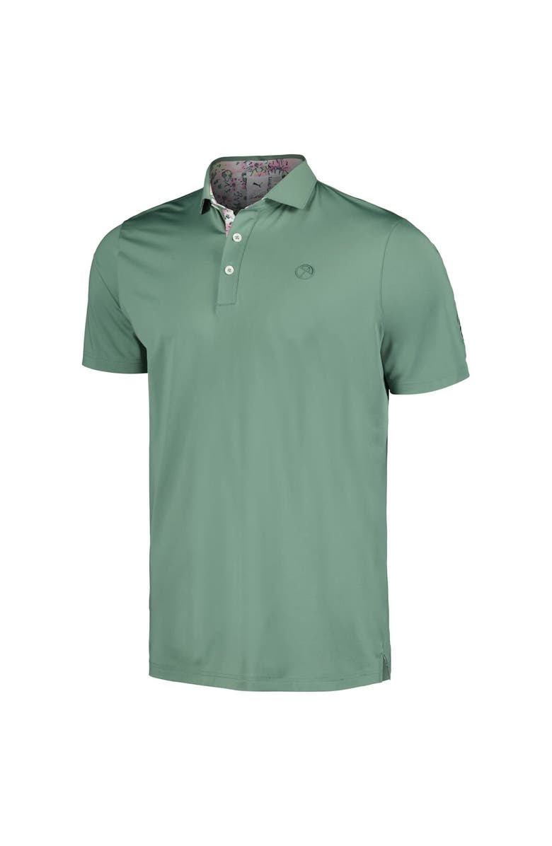 PUMA Men's Puma Green Arnold Palmer Invitational Floral Trim MATTR Polo, Alternate, color, 