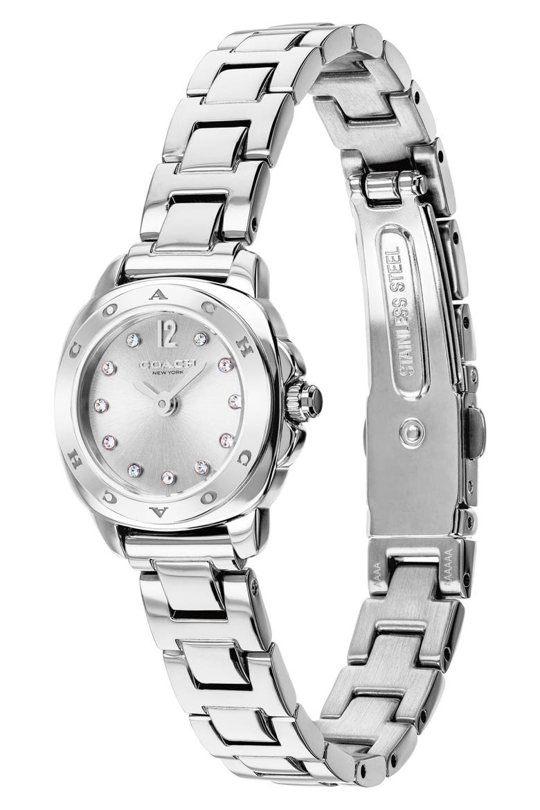 Kitt Crystal Bracelet Watch, 21mm, Alternate, color, SILVER WHITE
