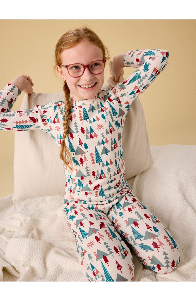Tea Collection Goodnight Pajama Set, Alternate, color, Holiday Woodland Scene