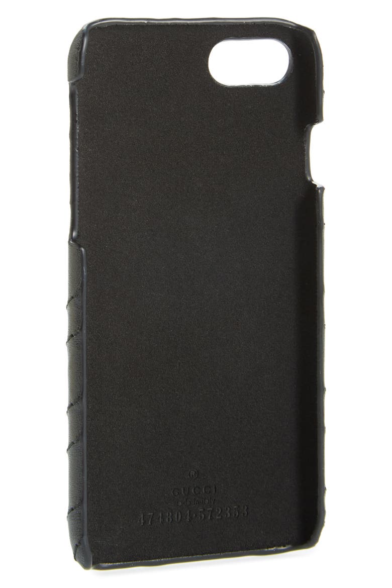 GG Marmont Leather iPhone 7 Case, Alternate, color, NERO/WHITE