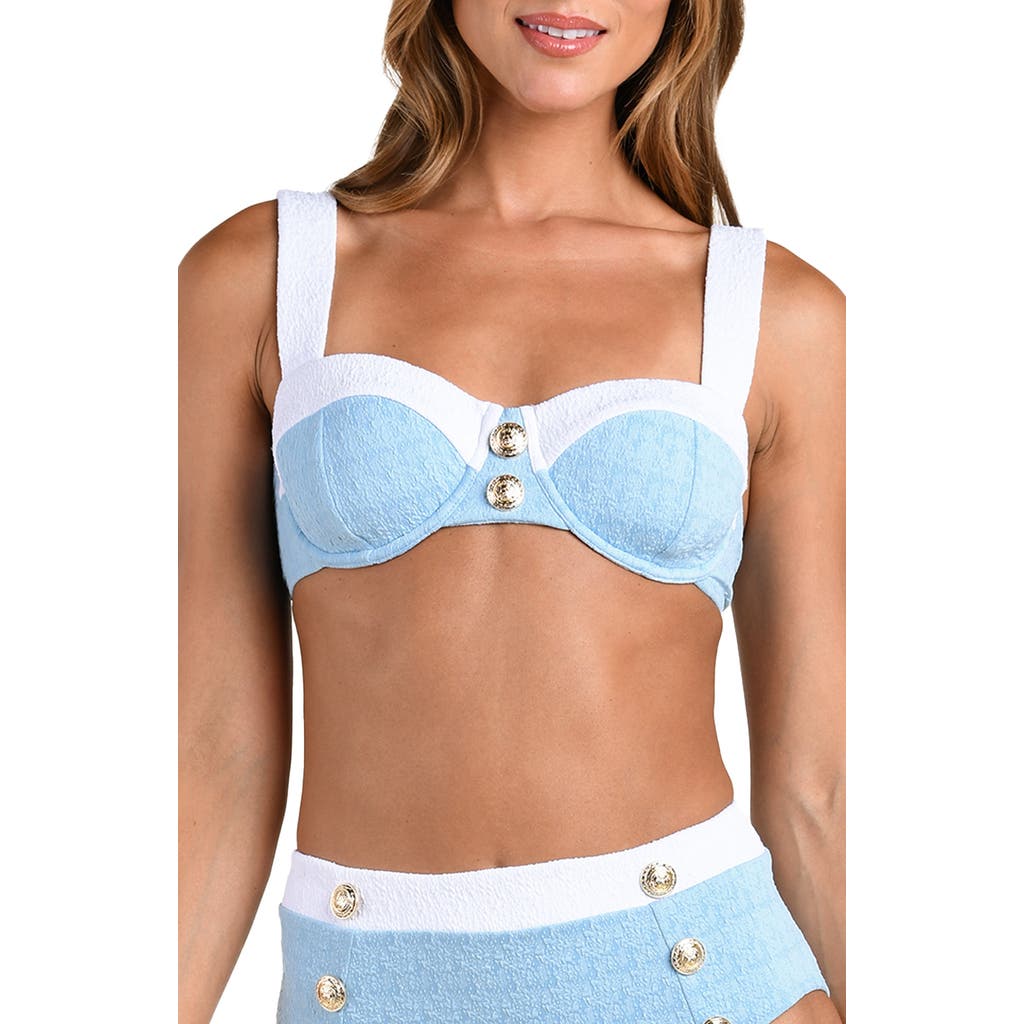 L'agence Alexandria Colorblock Bikini Top In Blue