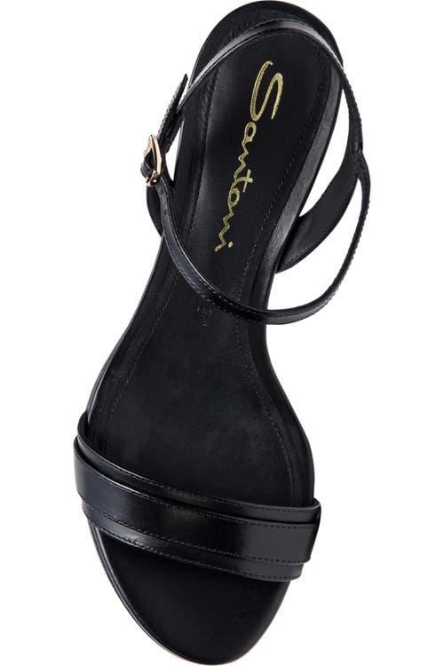 Santoni Mid-heel Sandal In Black