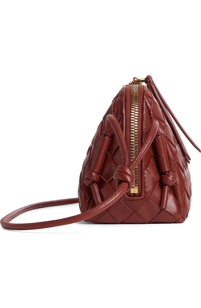 Bottega Veneta Mini Concert Intrecciato Leather Crossbody Bag, Alternate, color, 2504 Sapele-Gold