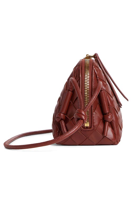 Bottega Veneta Mini Concert Intrecciato Leather Crossbody Bag In 2504 Sapele-gold