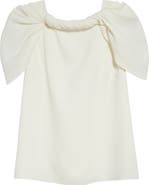 Oscar de la Renta Twist Neck Stretch Silk Top