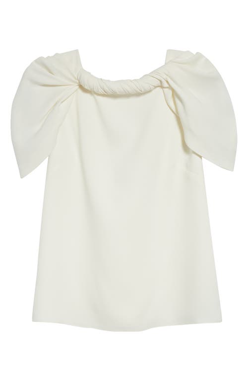Oscar De La Renta Twist Neck Stretch Silk Top