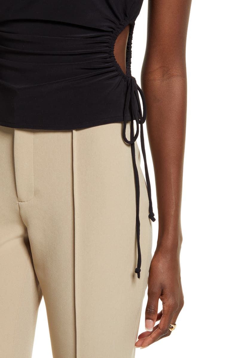 Open Edit Ruched Cutout Mock Neck Top, Alternate, color,