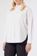 Marina Rinaldi Cotton Poplin Button-Up Shirt