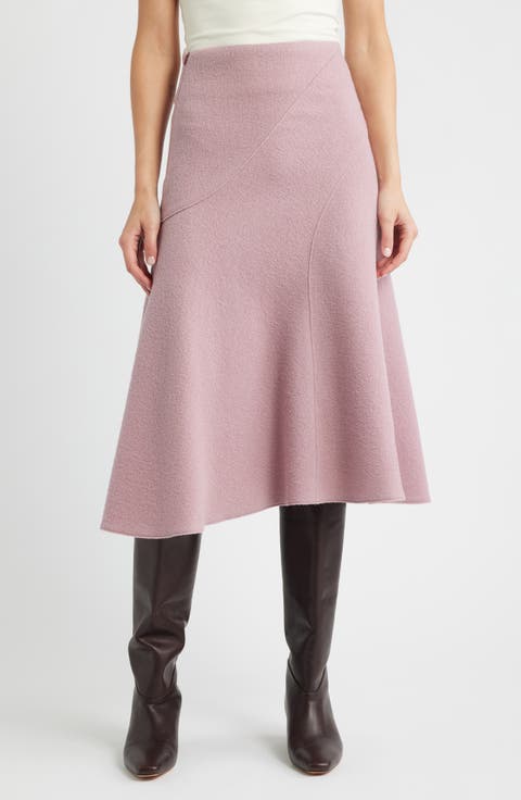 Vicena Maxi Woven Boiled Wool Skirt