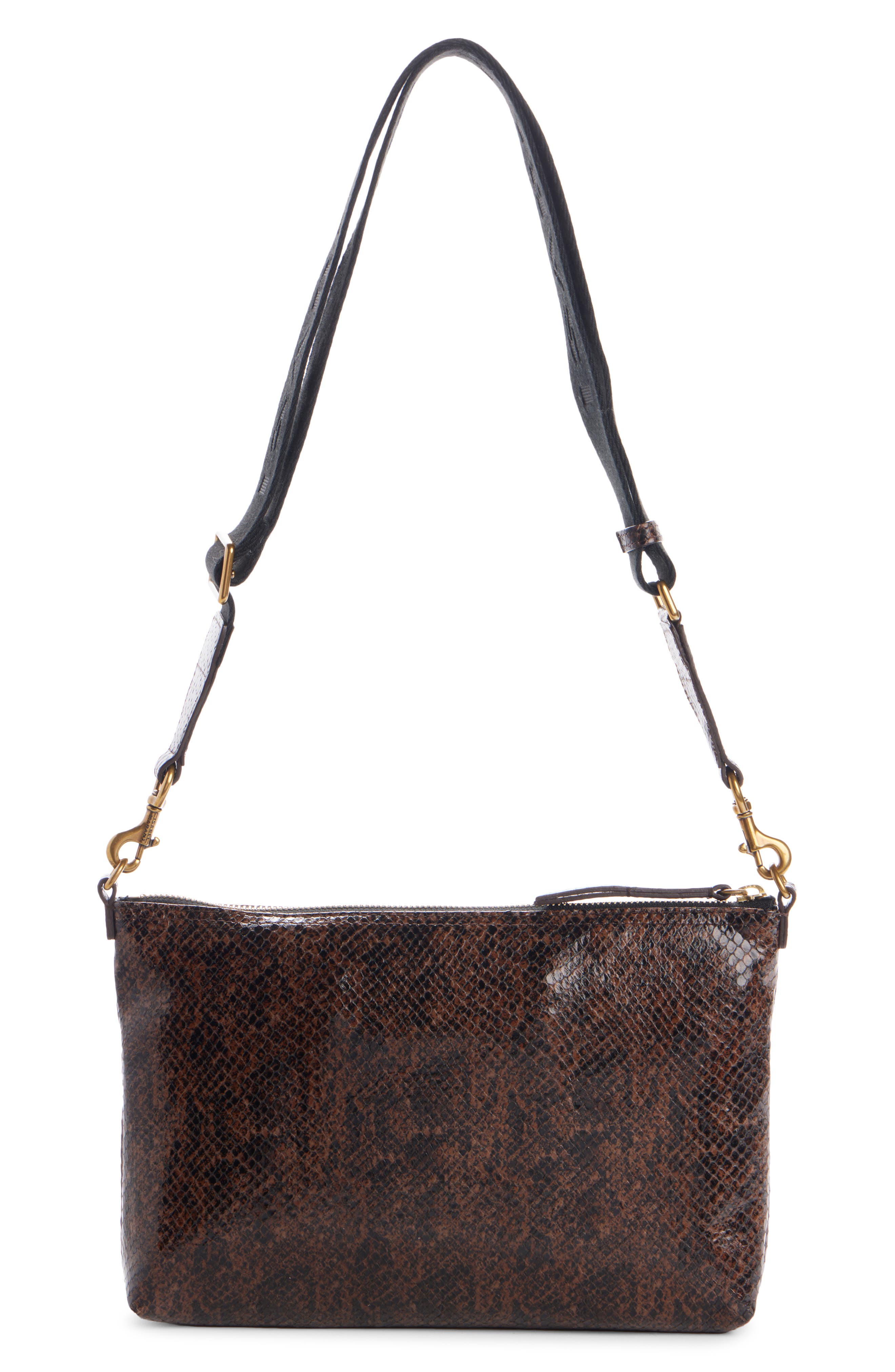 Nessah Croc Embossed Leather Crossbody Bag, Alternate, color, MOCHA 11MA