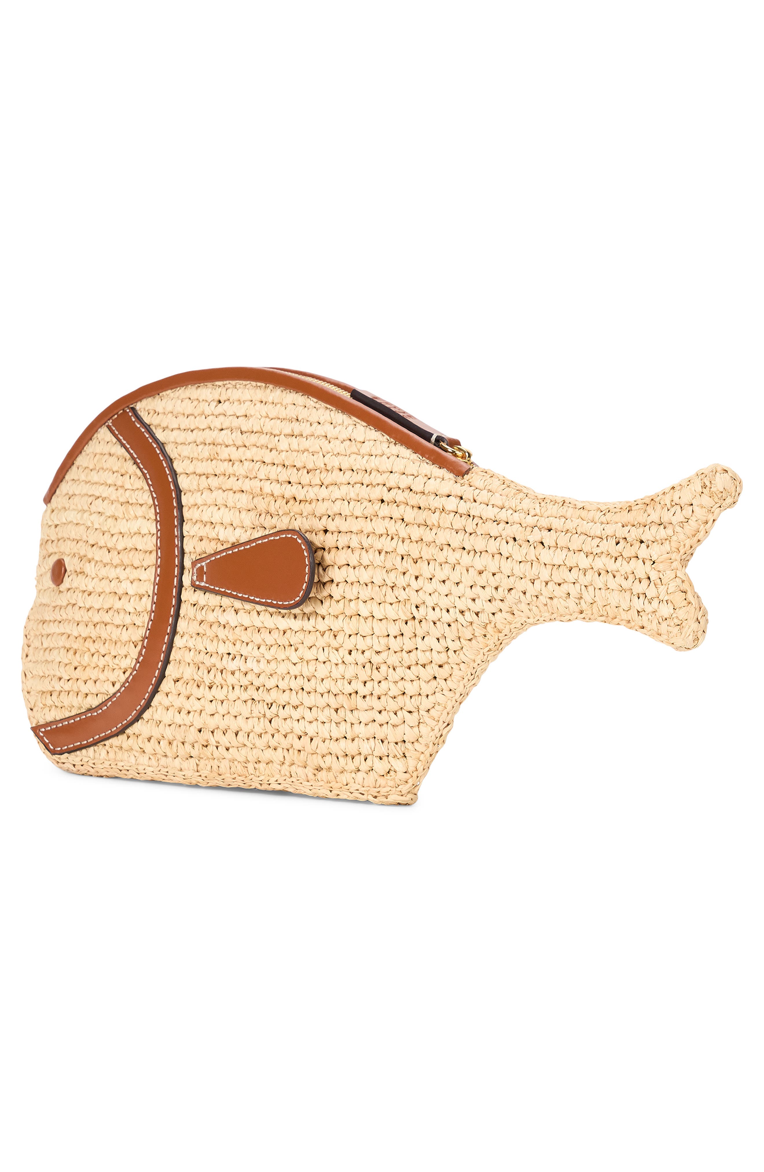 STAUD Pesce Raffia Clutch, Alternate, color, Natural/ Tan