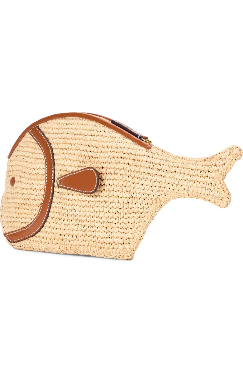 STAUD Pesce Raffia Clutch, Alternate, color, Natural/ Tan