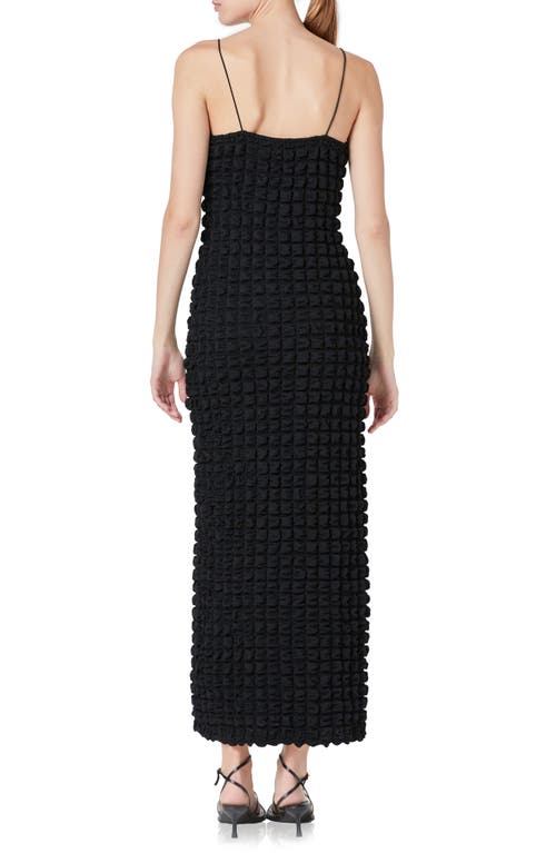 Endless Rose Puckered Bubble Maxi Dress In Black