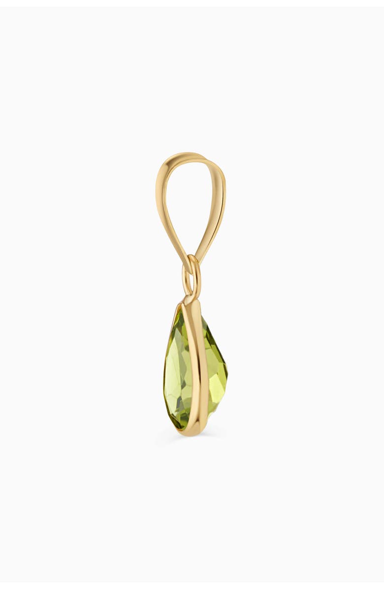 Oradina 14K Yellow Gold Vivid Pear Pendant Charm, Alternate, color, White Gold, Peridot