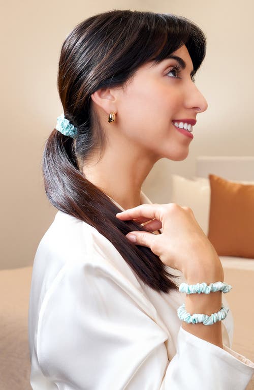 Blissy 3-pack Skinny Silk Scrunchies In Mint