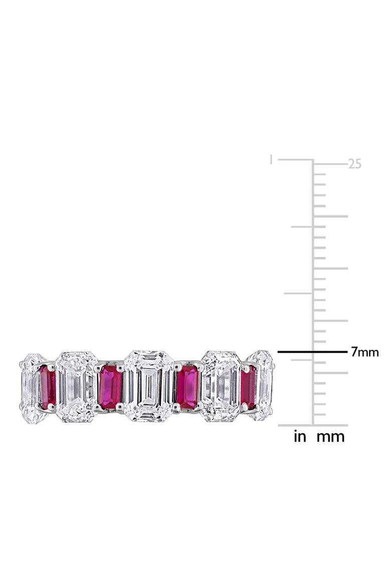 Lab-Created Ruby Semi-Eternity Ring 14k, Alternate, color, Ruby